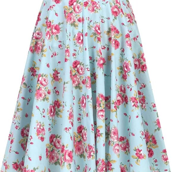 50's Retro Vintage Full Circle Skirt Women's Cocktail Party A-Line Skirt - Picture 5 of 6